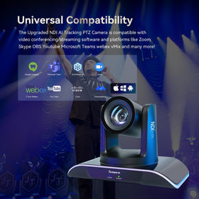 Tenveo NDI camera with PoE power for simplified installation and streaming.