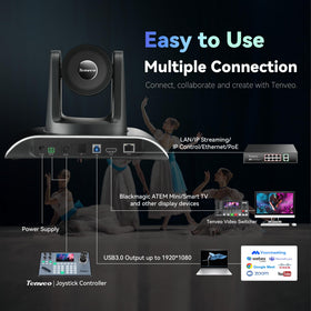 Tenveo NDI PTZ controller compatibility enables smooth multi-camera workflows.