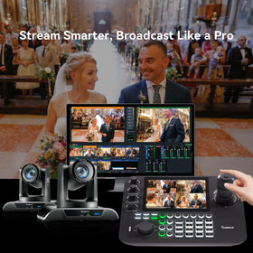 Quad‑screen real-time monitoring on the controller for multi‑camera awareness.