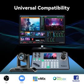 Tenveo universal compatibility with OBS, Zoom, Teams, and more.