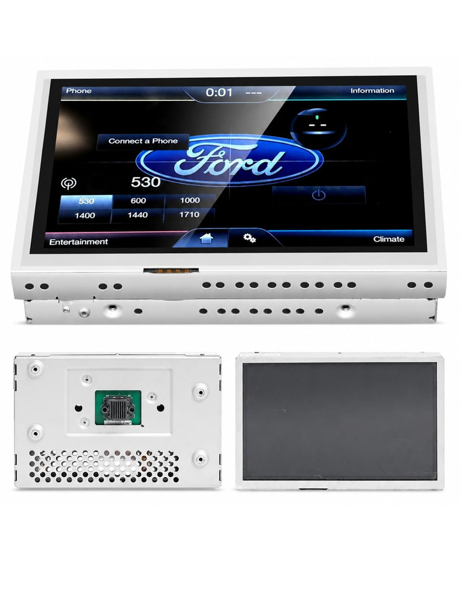 TepHnf front view of 8-inch Sync2 display showing clear screen and OEM fit benefits