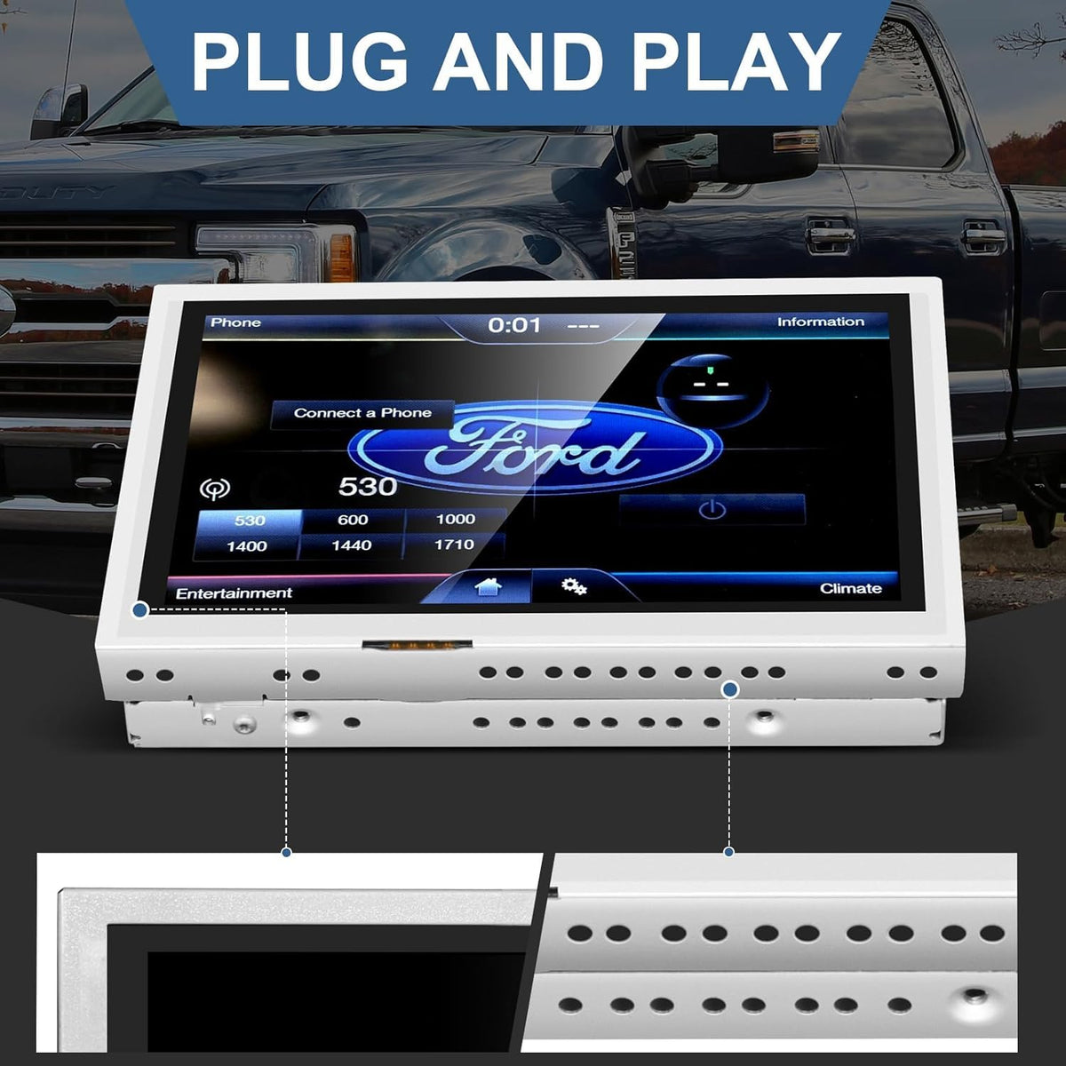 TepHnf installed in Ford dashboard demonstrating restored navigation and infotainment use