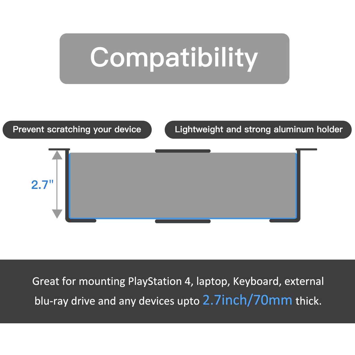 Teridokor holding Dell OptiPlex micro safely to free desktop surface