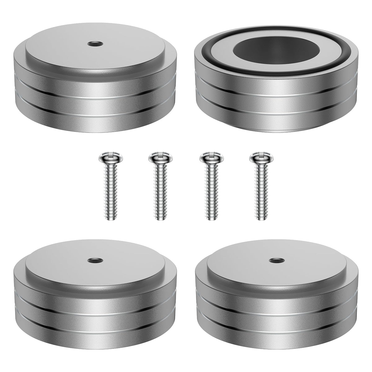 Tertullus aluminum body turntable feet provide solid isolation.
