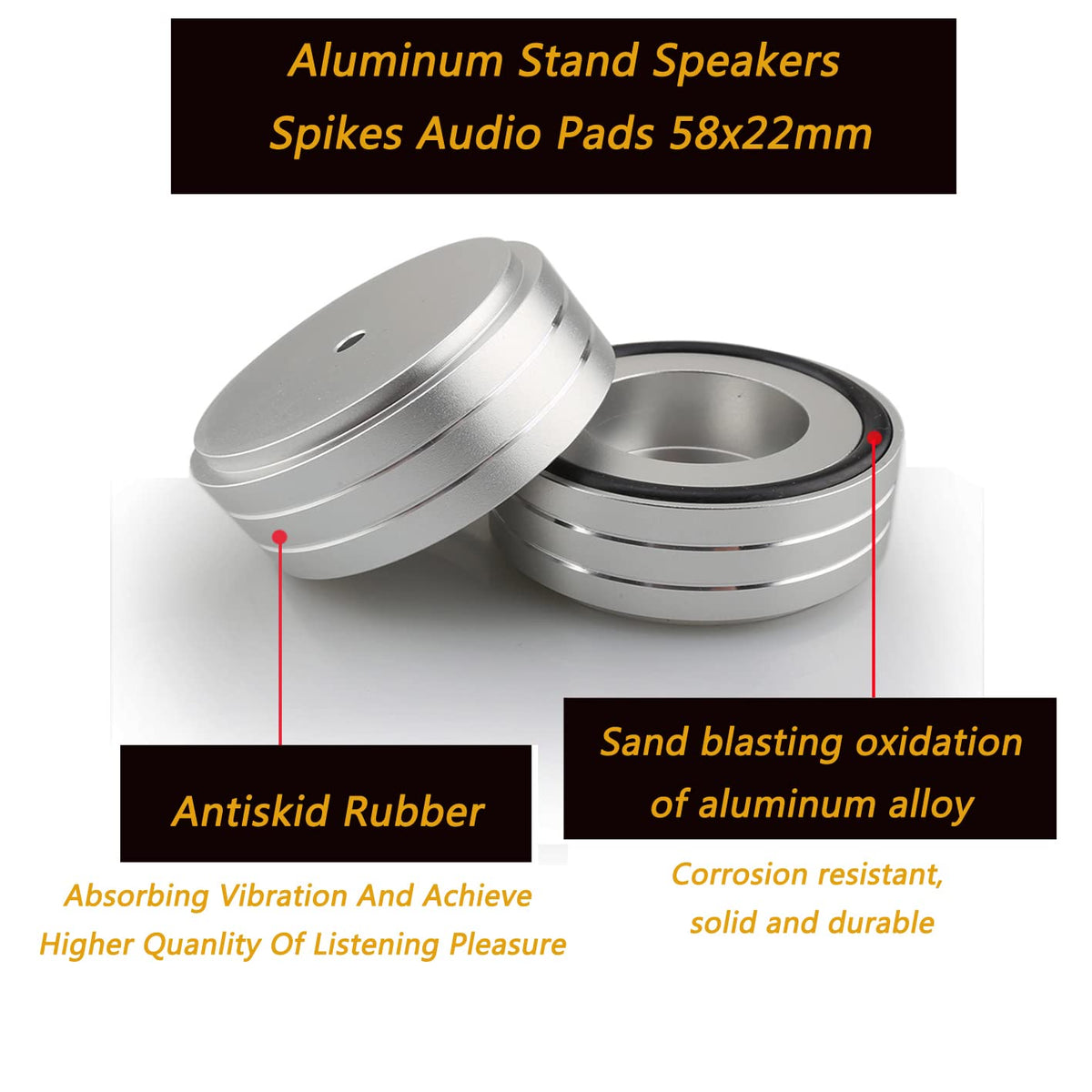 Tertullus feet under amplifier illustrate vibration reduction and clarity.
