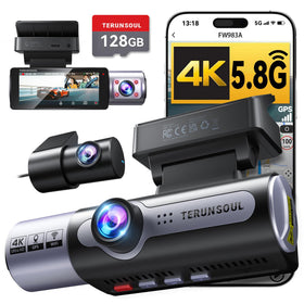 TERUNSOUl 4K front camera captures crystal road details for safer driving.