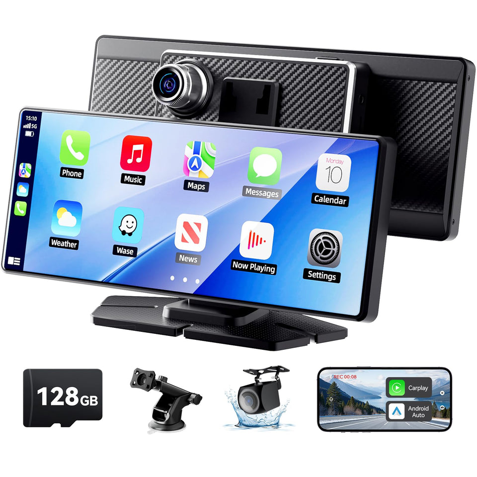 TERUNSOUl CarPlay Screen 8.1 inch with real-time maps and calls via wireless CarPlay