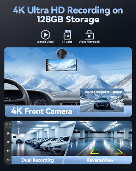 TERUNSOUl 4K dash cam records on loop with 128GB card for road footage