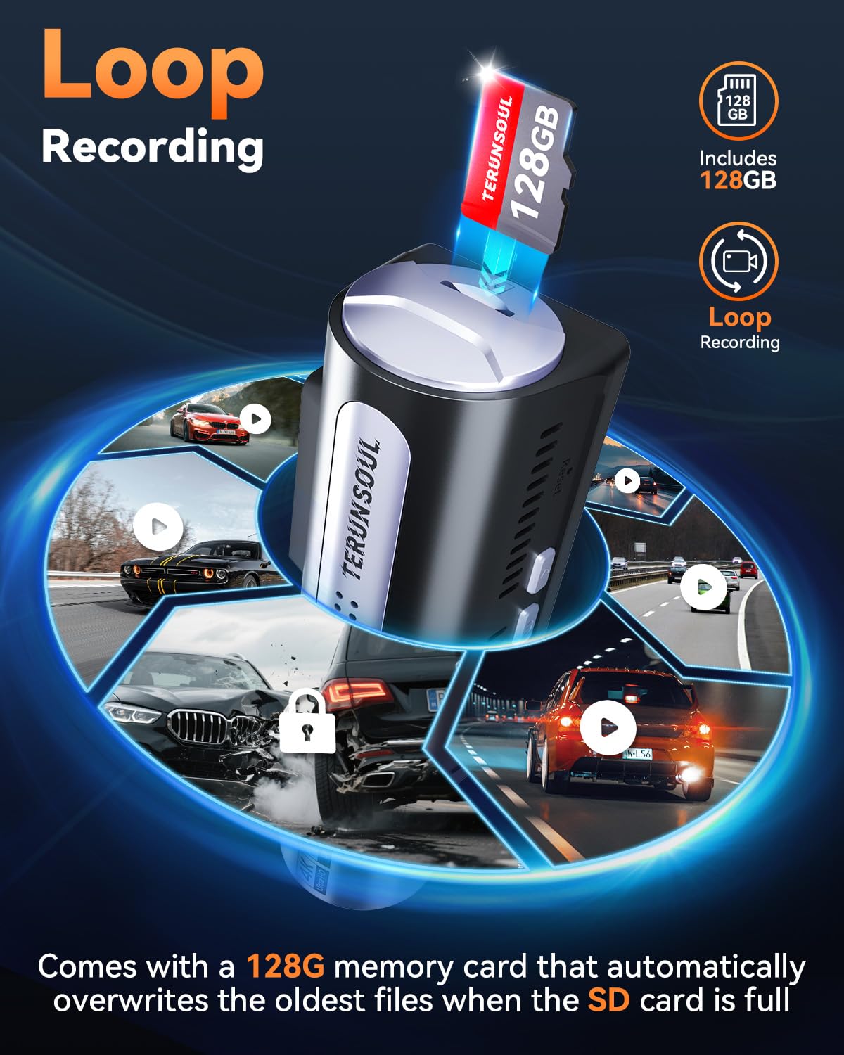 TERUNSOUl rear and cabin cameras cover 165-degree angles for comprehensive coverage.