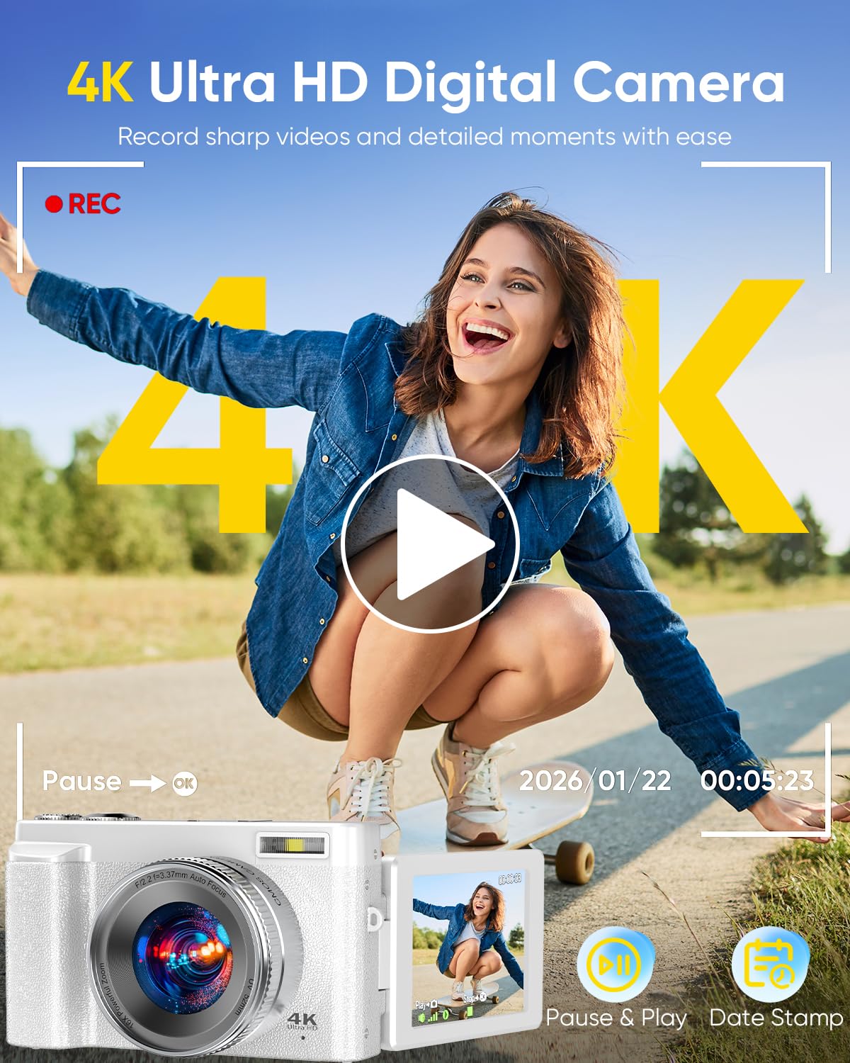 TESFOT 4K video clarity highlights sharp travel moments.