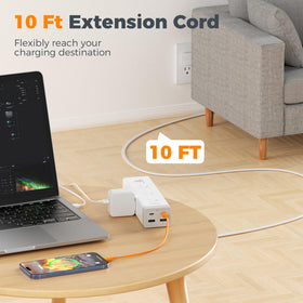 TESSAN 10ft cord stretched across room, flexible placement benefit