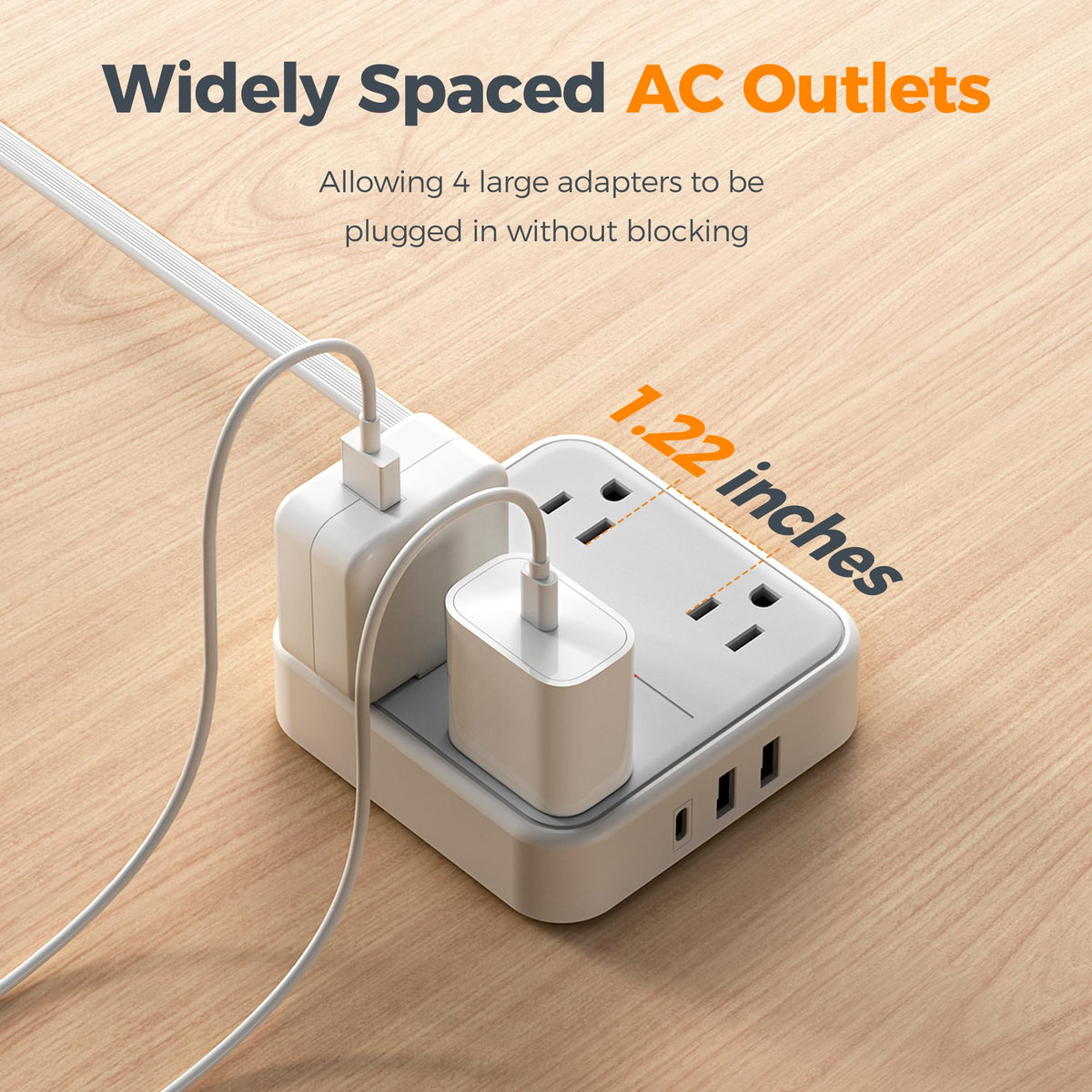 TESSAN 1875W surge protection supports heavy electronics