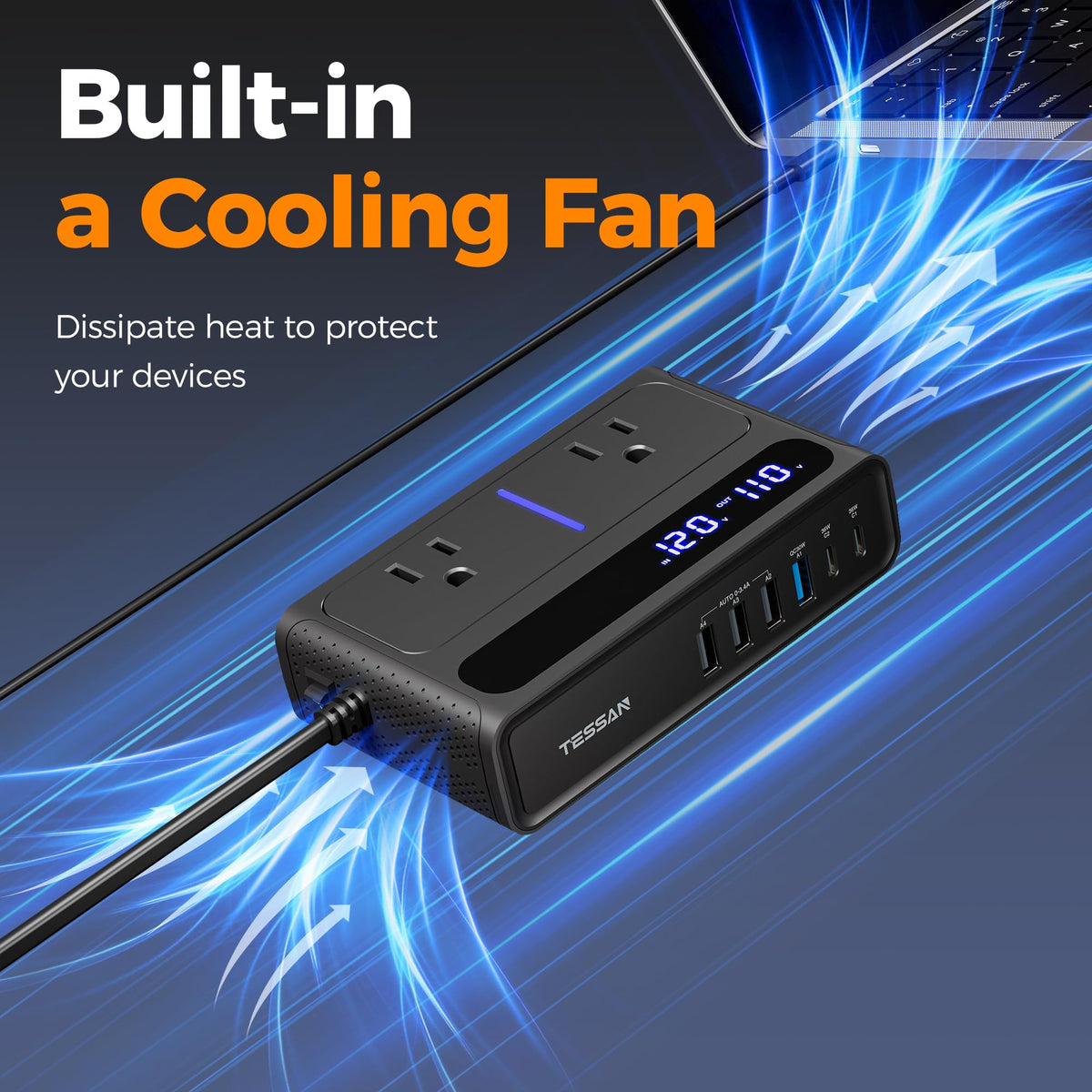 TESSAN extension cord adds reach for rear-seat charging