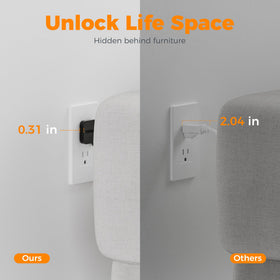 TESSAN 45-degree design keeps plugs accessible without blocking others.