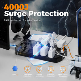 TESSAN power strip with USB ports provides fast charging for multiple devices.