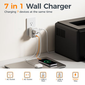 TESSAN 4-sided outlet extender fits large plugs without blocking nearby sockets.