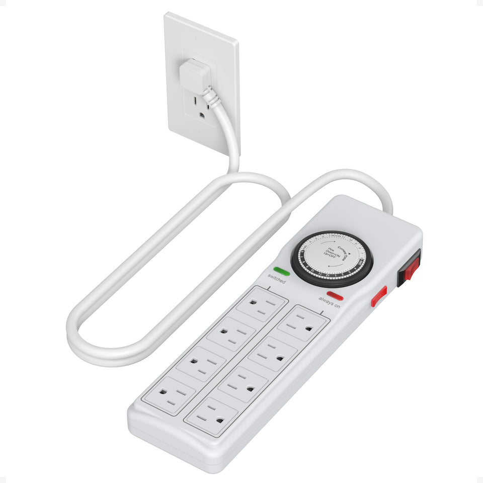 TESSAN 8-outlets timer power strip for automation and organization