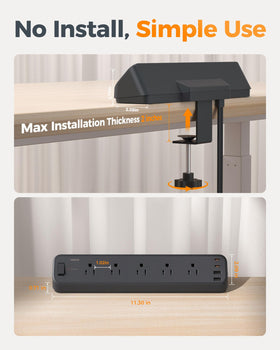 TESSAN 9-in-1 power strip with 5 outlets and 4 USB ports for multi-device charging