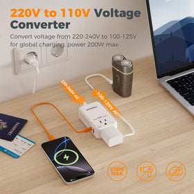 TESSAN detailed shot of two grounded AC outlets to power appliances