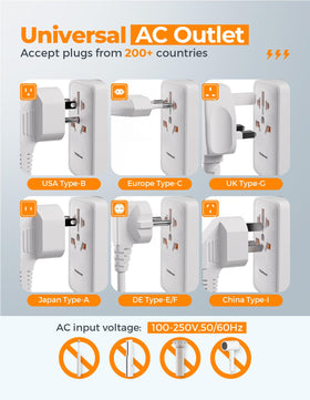 TESSAN product label and specs close-up for quick voltage and safety reference