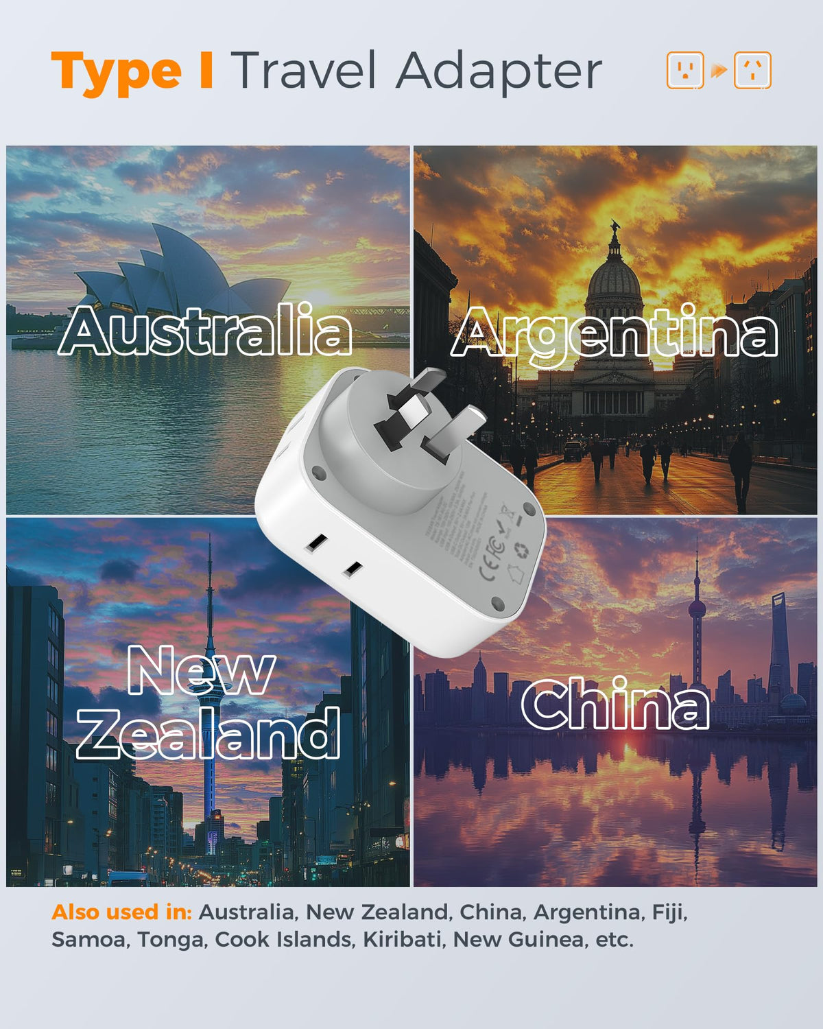 TESSAN USB ports in action with 4 outlets and 3 USB ports for multiple devices.