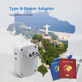 TESSAN compact travel adapter fits easily in luggage and pockets