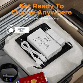 TESSAN cables and adapters laid out, organized travel-ready setup benefit