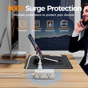 TESSAN powering laptop, phone and tablet simultaneously demonstrating multi-device charging