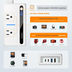 TESSAN close-up of USB-C and USB-A ports enabling fast multi-device charging