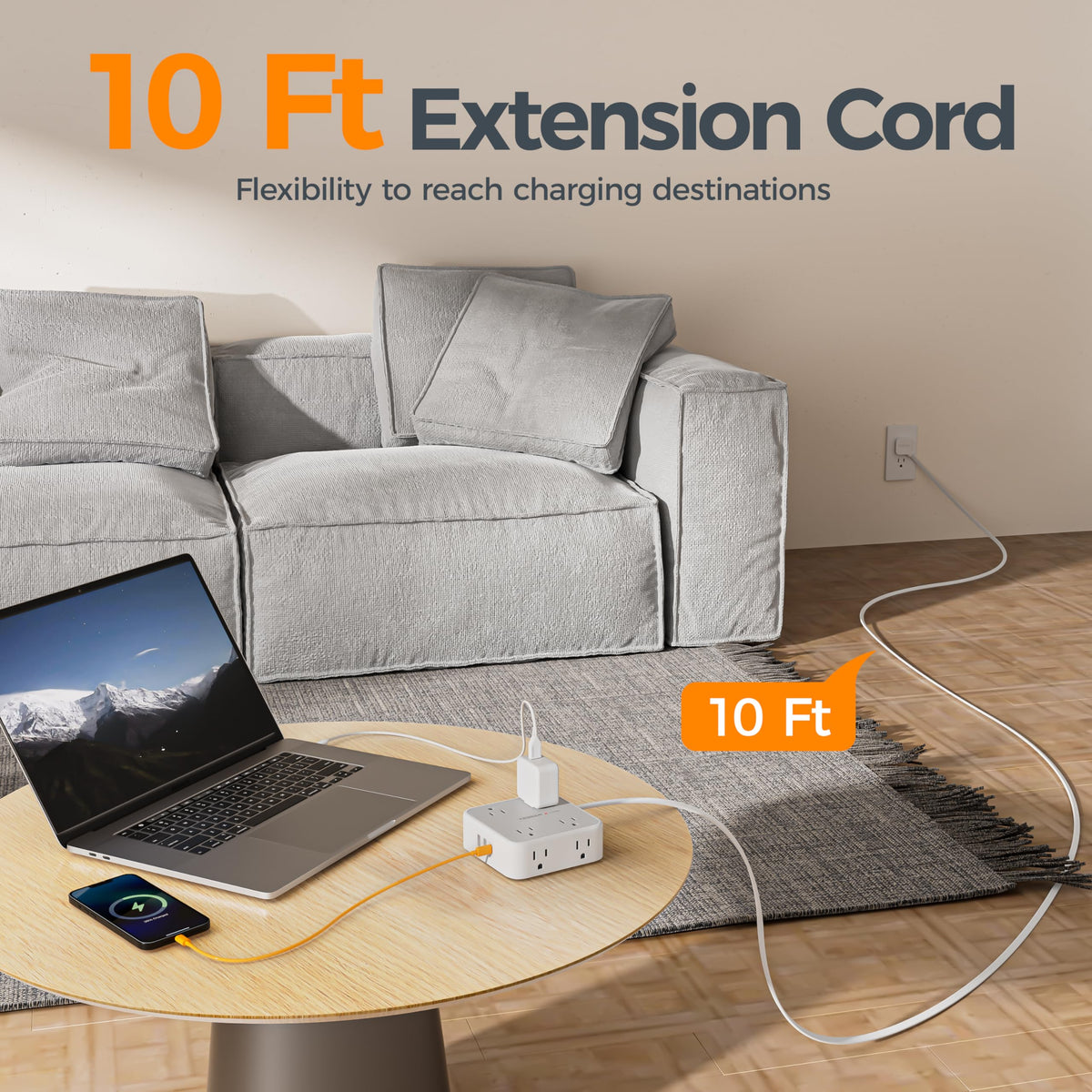 TESSAN closeup of USB ports including USB‑C for faster device charging convenience