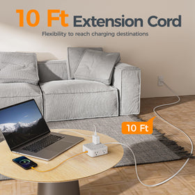 TESSAN closeup of USB ports including USB‑C for faster device charging convenience