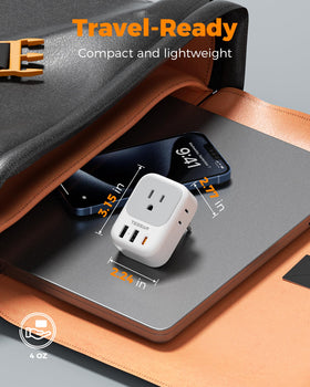TESSAN compact travel adapter design saves luggage space