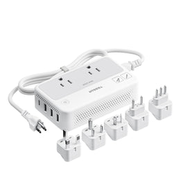 TESSAN converter front view showing outlets and ports for safe charging