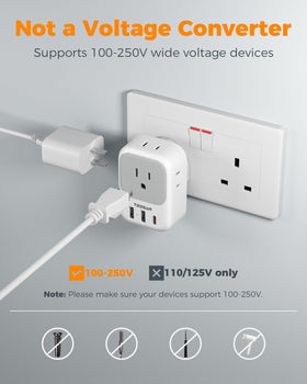TESSAN cruise ship-ready travel adapter compact and portable