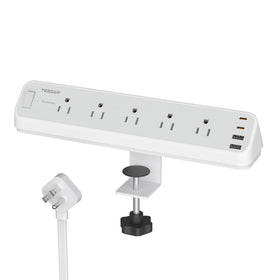 TESSAN desk clamp power strip keeps cords organized and within reach