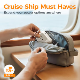TESSAN compact charger block travels light for easy trips.