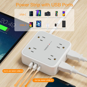 TESSAN charging phone tablet and laptop in office to keep workspace organized