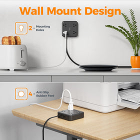TESSAN surge-protector strip ideal for dorms and compact home offices