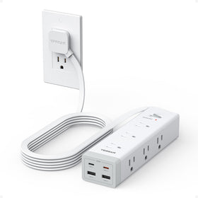 TESSAN front view showing nine outlets and USB ports, organized charging benefit