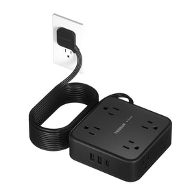 TESSAN front view showing 8 outlets and 3 USB ports for convenient charging