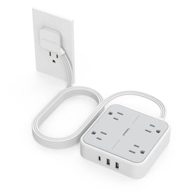 tessan front view power strip showing outlets and USB ports for versatile charging