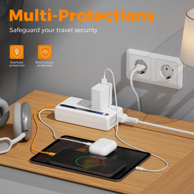 TESSAN charging phones at an airport gate for efficient on-the-go power