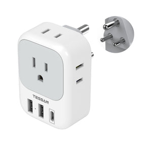 TESSAN India Type D plug adapter front view for travelers