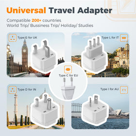 TESSAN international adapters set displayed, wide country compatibility benefit