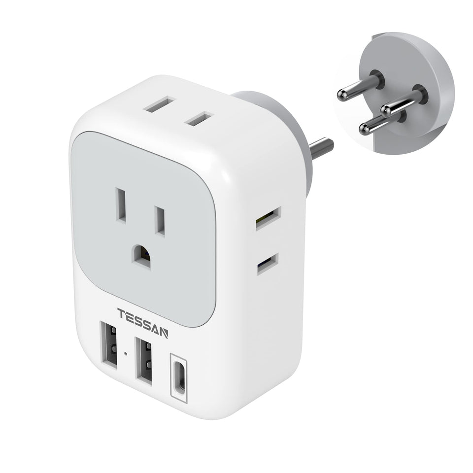 TESSAN Israel power adapter with Type H plug for reliable charging in Israel.