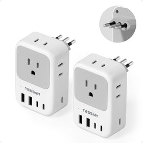 TESSAN Italy travel adapter with 4 outlets powers multiple devices on the go