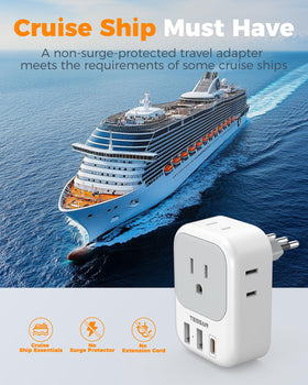 TESSAN Italy travel plug adapter not a voltage converter; check device compatibility