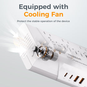 TESSAN product label and specifications close-up, clear power ratings benefit