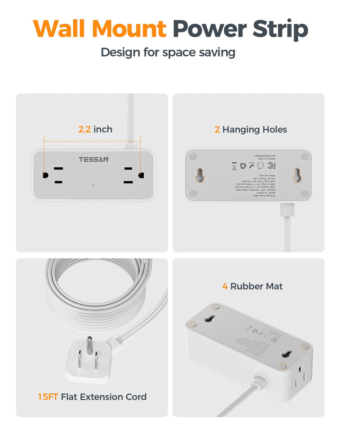 TESSAN desk lifestyle scene powering laptop, phone and lamp for productive workspace