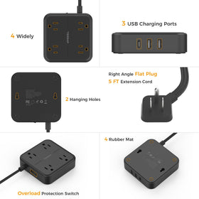 TESSAN lifestyle scene on desk charging laptop phone and accessories neatly